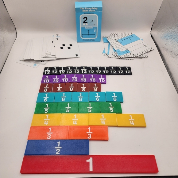 Other - Math Learning Lot Rainbow Fraction Tiles Cards